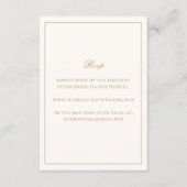 Classic Border Ivory and Gold Timeless Wedding RSVP Karte (Vorderseite)