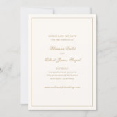 Classic Border Ivory and Gold Timeless Wedding Save The Date (Vorderseite)