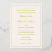 Classic Border Ivory Timeless Wedding Folieneinladung (Vorderseite)