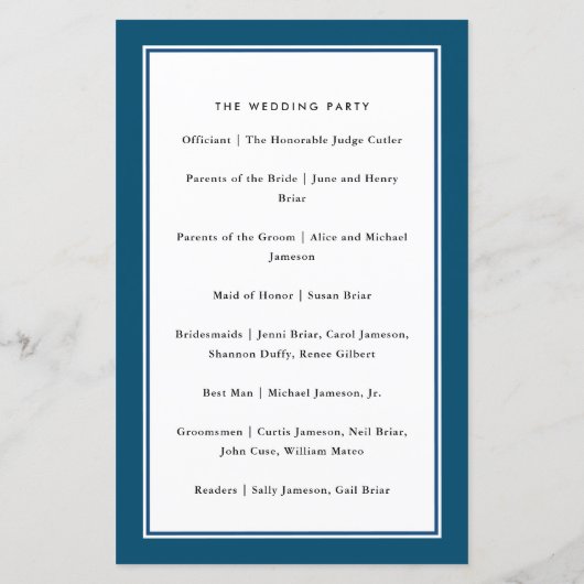 Classic Border Navy Blue, Paper Programm (Rückseite)