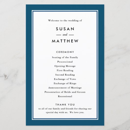 Classic Border Navy Blue, Paper Programm (Vorderseite)