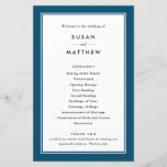 Classic Border Navy Blue, Paper Programm<br><div class="desc">Diese klassischen personalisierten Programme haben einen dicken Rand vorne und hinten, auf beiden Seiten ist Ihr eigener Text. Fügen Sie Ihre Informationen mithilfe des Vorlagenformulars hinzu. Mit der Funktion "Anpassen" können Schriftart, Layout und Farben geändert werden. Das verwendete Papier ist schwer. Es ist perfekt für ein Programm bei Ihrer Veranstaltung....</div>