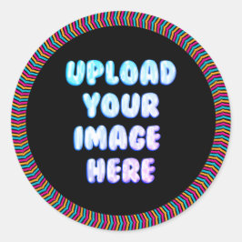 Classic Border Round Sticker with a Business Logo