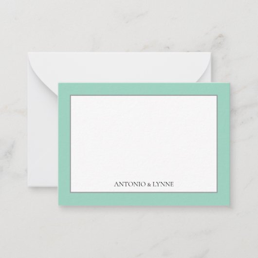 Classic Border Sage Green Note Card Mitteilungskarte (Vorderseite)