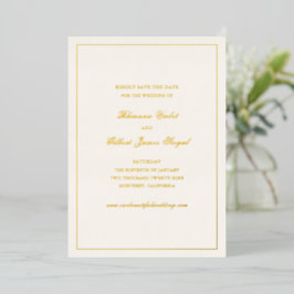 Classic Border Timeless Wedding Save the Date Folieneinladung
