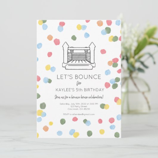 Classic Bounce House Party Einladung (Stehend Vorderseite)