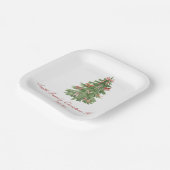 Classic Bow Tree Family Christmas Party Holiday Pappteller (Gewinkelt)