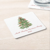 Classic Bow Tree Family Christmas Party Holiday Rechteckiger Pappuntersetzer (angewinkelt)