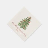 Classic Bow Tree Family Christmas Party Holiday Serviette (Ecke)