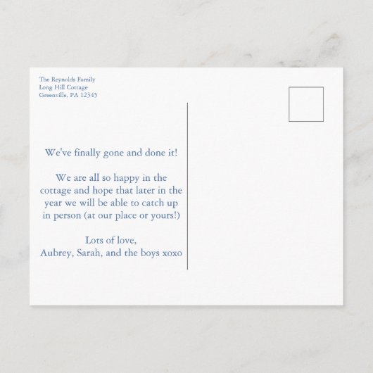 Classic Boxwood Ginger Jar Adressenänderung Ankündigungspostkarte (Rückseite)