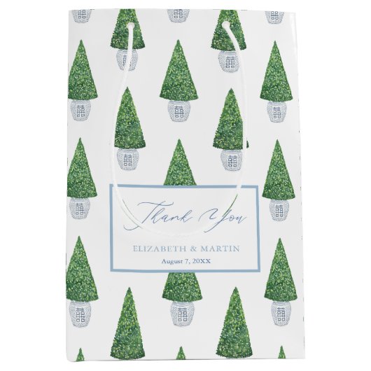 Classic Boxwood Topiary Chinese Planter Vielen Dan Mittlere Geschenktüte (Vorderseite)