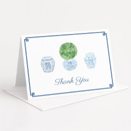 Classic Boxwood Topiary Ginger Jar Birthday Party Dankeskarte