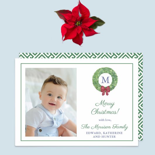 Classic Boxwood Wreath Red Green Frohe Weihnachten