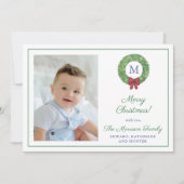 Classic Boxwood Wreath Red Green Frohe Weihnachten (Vorderseite)