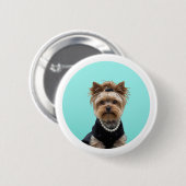 Classic Breakfast Poster Yorkshire Terrier Yorkie Button (Vorne & Hinten)