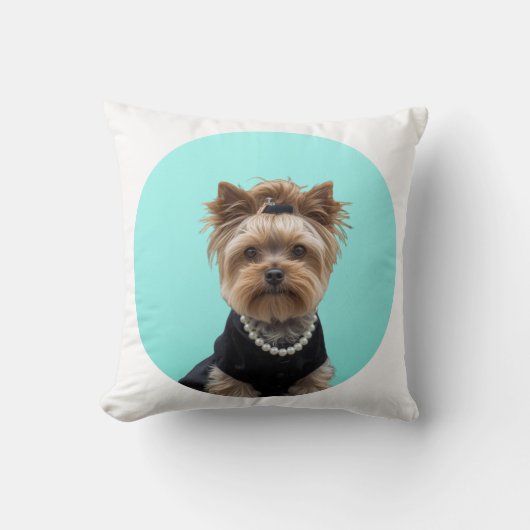 Classic Breakfast Poster Yorkshire Terrier Yorkie Kissen (Vorderseite)