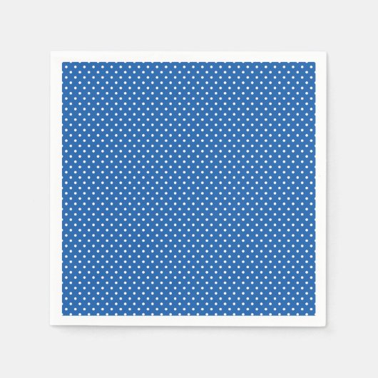 Classic Bright Blue und White Polka Dot Napkins Serviette (Vorderseite)