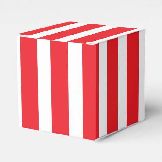 Classic Bright Red and White Striping Classic 2x2x Geschenkschachtel (Vorderseite)