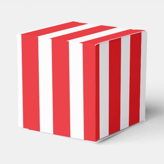 Classic Bright Red and White Striping Classic 2x2x Geschenkschachtel (Rückseite)