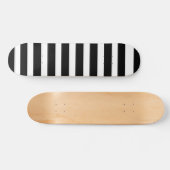 Classic Bright White and Black Striped Skateboard (Horizontal)