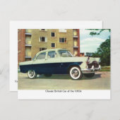 Classic British Car der 50er Jahre, Postkarte (Vorne/Hinten)