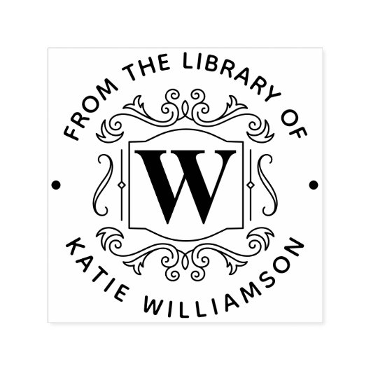 Classic British Monogram Personal Library Book Permastempel (Design)