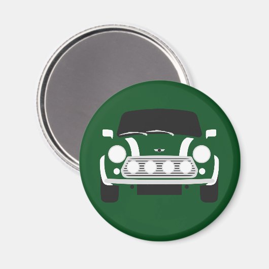 Classic British Racing Green Mini Car Magnet (Vorderseite/Rückseite)