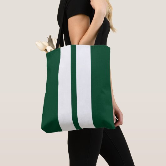 Classic British Racing Green 🏁 Rennstreifen Tasche (Von Nahem)