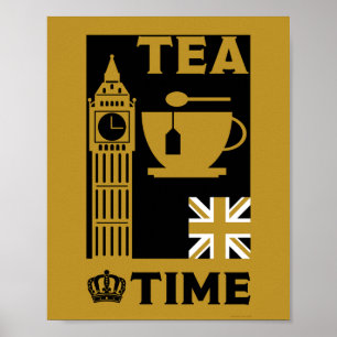 Classic British Tea Drinkers Latte Tasse Poster