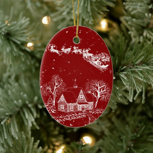 Classic British Toile Christmas Ornament (Baum)