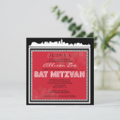 CLASSIC BROADWAY Bar Bat Mitzvah Einladung (Stehend Vorderseite)