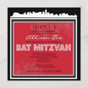 CLASSIC BROADWAY Bar Bat Mitzvah Einladung
