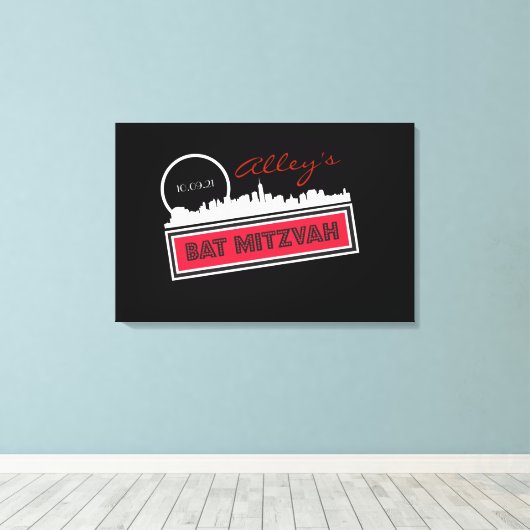 CLASSIC BROADWAY Bar Bat Mitzvah Unterschrift an B Leinwanddruck (Insitu (Holzboden))