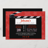 CLASSIC BROADWAY Bat Mitzvah Einladung (Vorne/Hinten)
