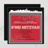 CLASSIC BROADWAY - B'NEI MITZVAH EINLADUNG (Vorne/Hinten)