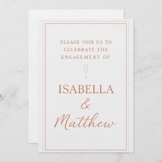 Classic Bronze Accents Couple Party Invite Einladung (Vorne/Hinten)