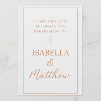 Classic Bronze Accents Couple Party Invite Einladung
