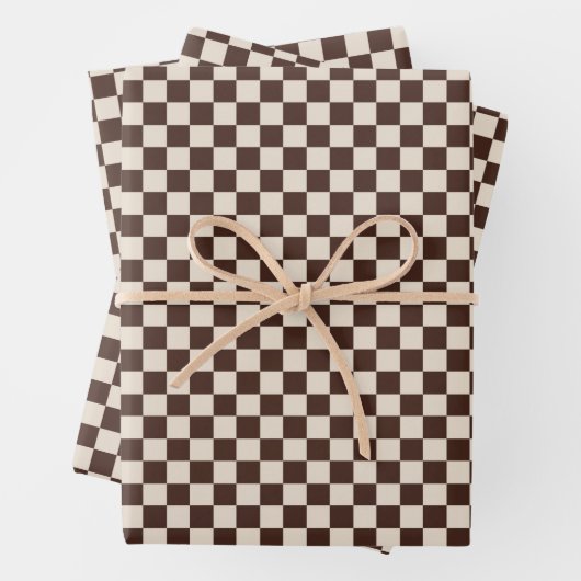Classic Brown, Beige Kariert Geschenkpapier Set (Beispiel)