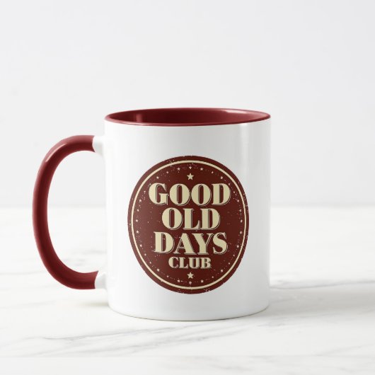 Classic Brown Good Old Days Club Emblem Tasse (Links)
