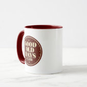 Classic Brown Good Old Days Club Emblem Tasse (Vorderseite Links)