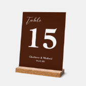 Classic Brown Minimalist Wedding Table Number Acrylschild (Winkel)