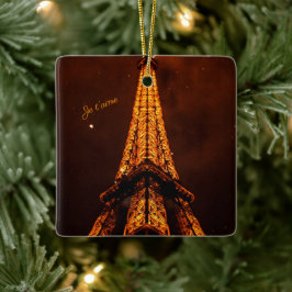 Classic Brown und Orange Eiffel Tower Souvenir Keramikornament