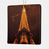 Classic Brown und Orange Eiffel Tower Souvenir Keramikornament (Links)