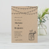 Classic Brown Wedding Einladung (Stehend Vorderseite)