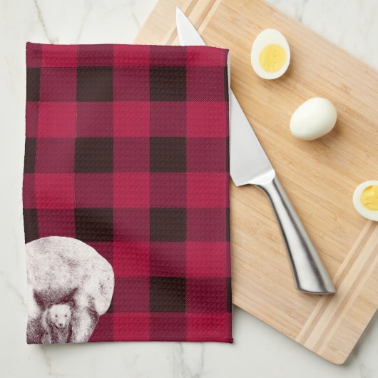 Classic Buffalo Check Mama Bear Geschirrtuch (Viertel Falte)