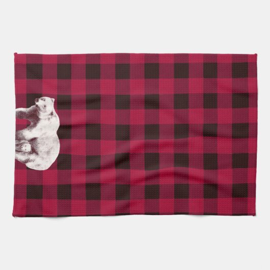 Classic Buffalo Check Mama Bear Geschirrtuch (Horizontal)