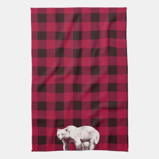 Classic Buffalo Check Mama Bear Geschirrtuch (Vertikal)
