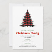 Classic Buffalo Christmas Tree Party Invitation Einladung (Vorderseite)