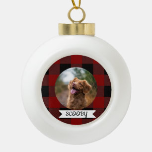 Classic Buffalo Kariert ein Foto Haustier Keramik Kugel-Ornament