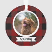 Classic Buffalo Kariert ein Foto Haustier Ornament (Rückseite)